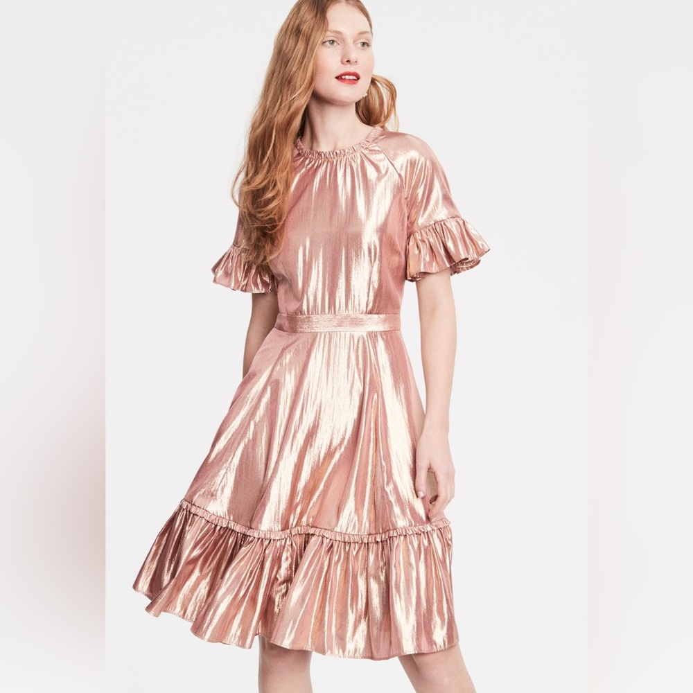 Rachel Parcell Rose Gold Metallic Dress